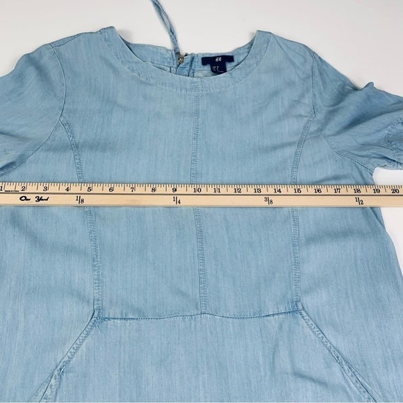 H&M Dress Womens Black & White Short Sleeve V-neck Size 8 Chambay Lightweight - Picture 13 of 16